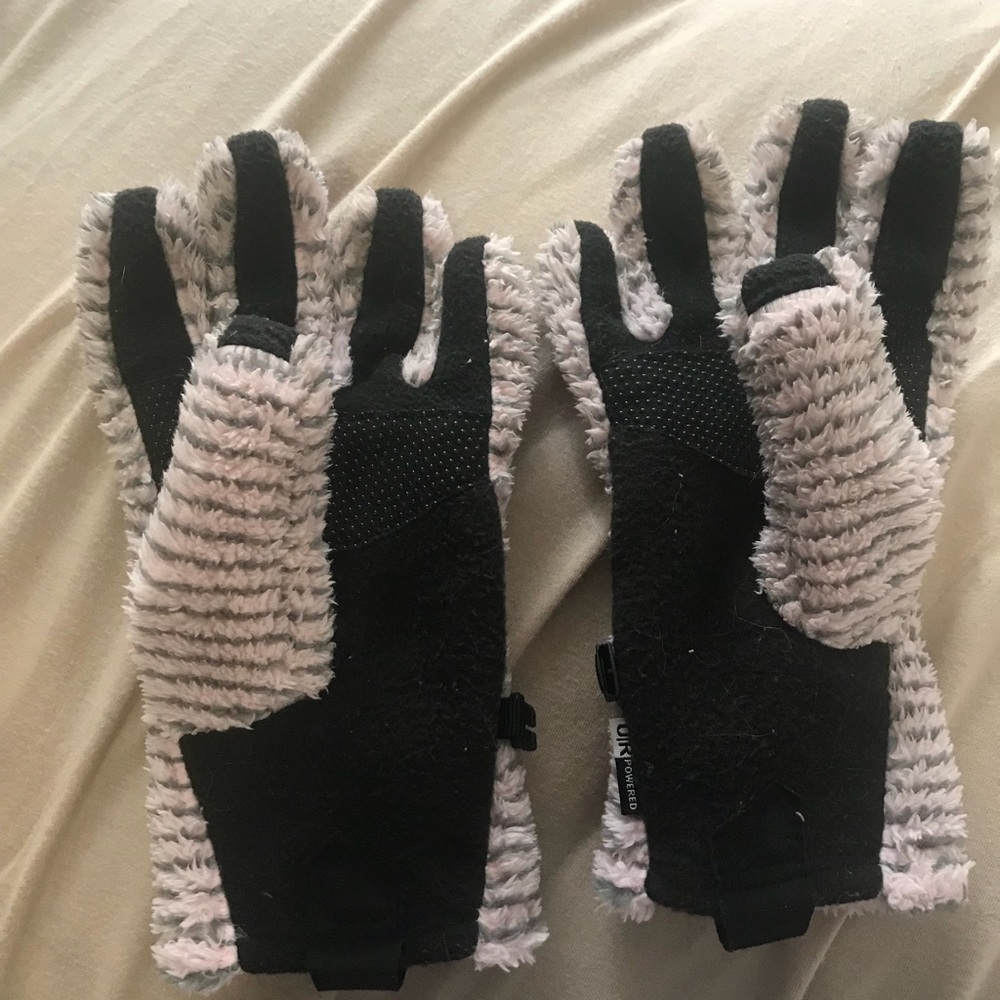Kids north face gloves girls
